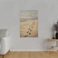 Canvas Wall Art - Footprints In The Sand - Vertical Canvas