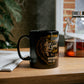 Be Strong and Courageous Coffee Mug, adorned with Bible Verse Joshua 1:9 | Black Ceramic Coffee Mug