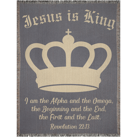 Jesus Is King Blanket - Woven Blanket