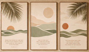 Coastal Psalm Wall Art Set of 3 – Christian Beach House Decor