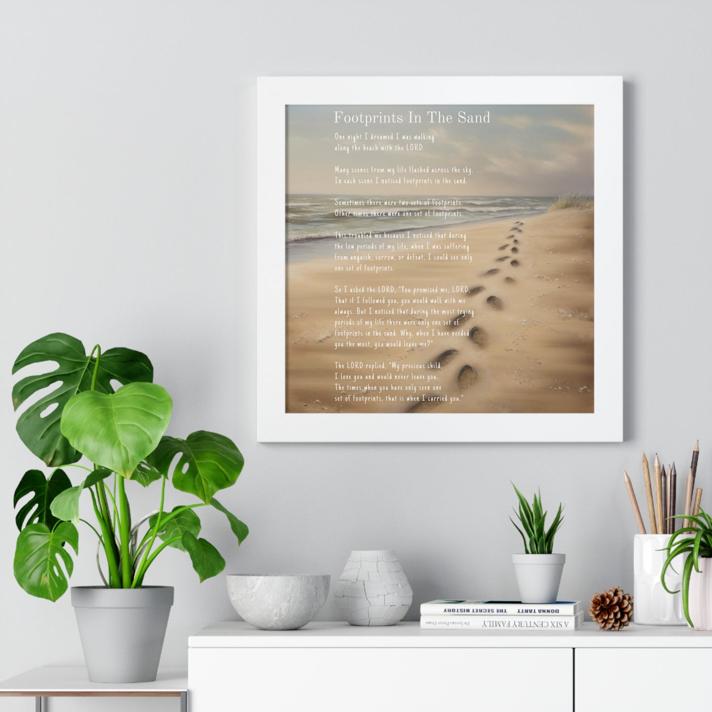 Framed Wall Art - Footprints In The Sand