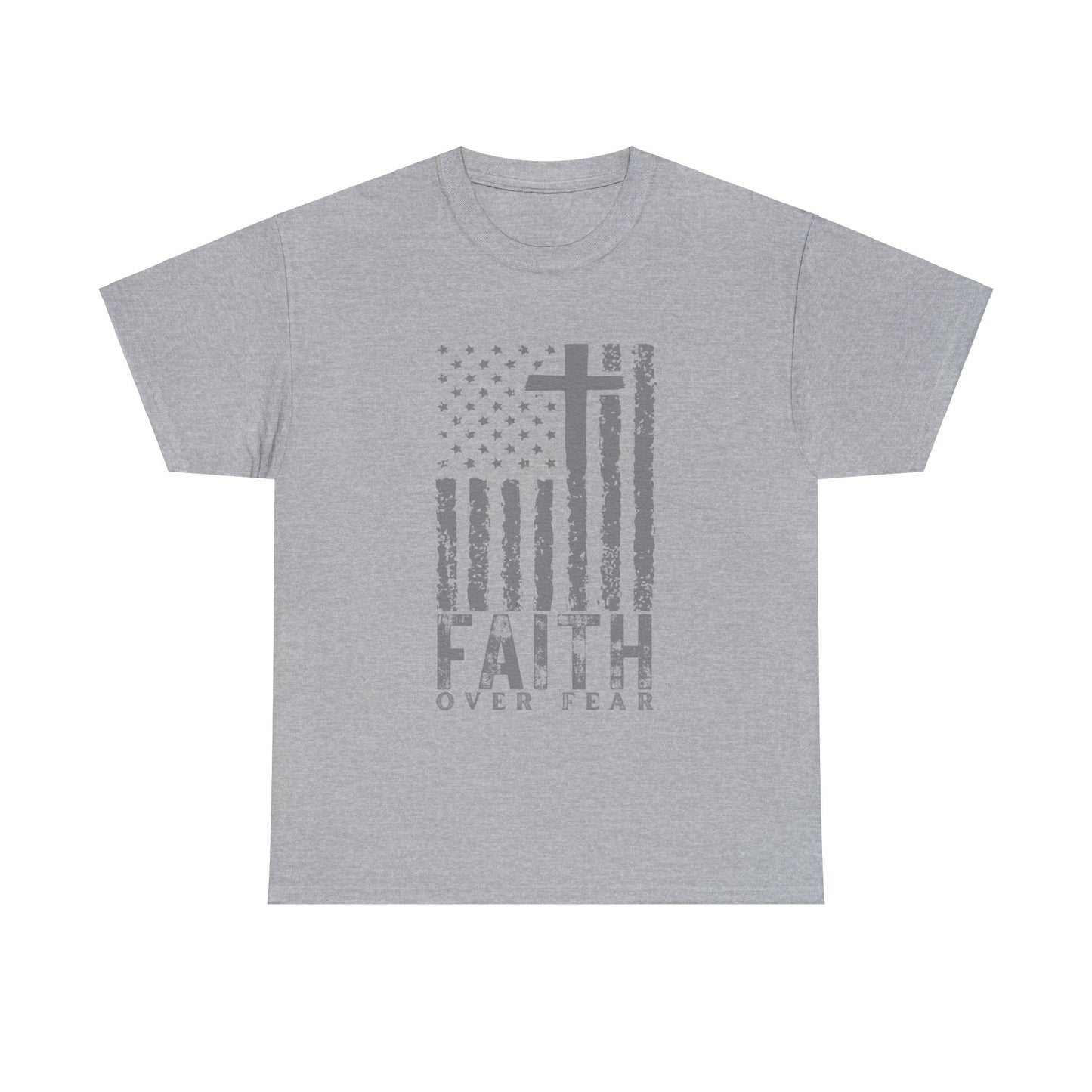 American Flag T-Shirt - Faith Over Fear Shirt | Patriotic Shirt, USA Flag Shirt
