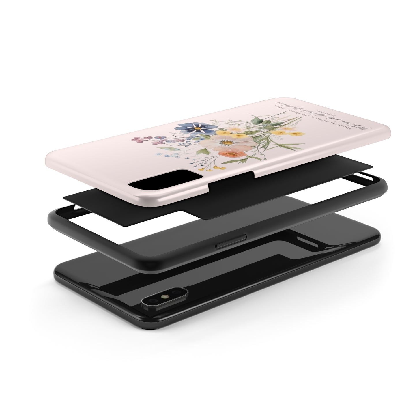 Flower Phone Case with Bible Verse Isaiah 40:8, Bible Verse Phone Case