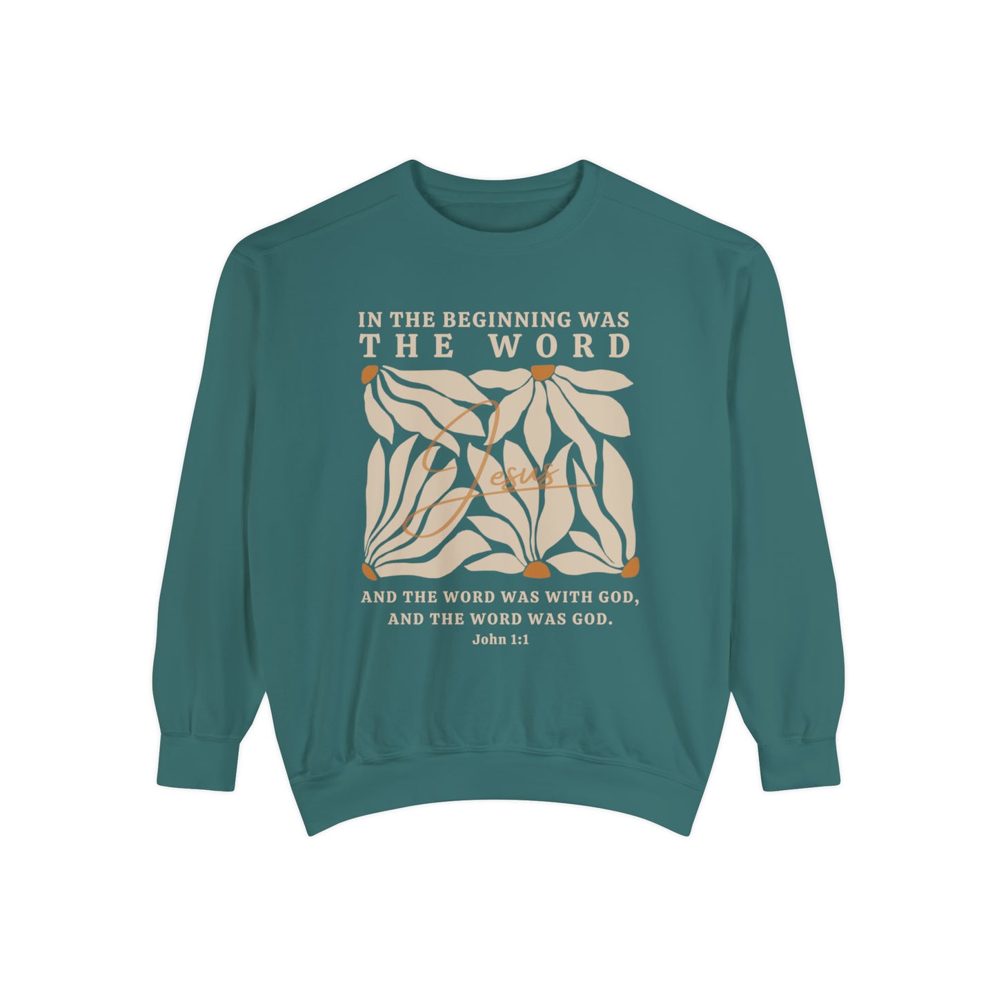 Christian Sweatshirt - John 1:1 In The Beginning Was The Word  | Comfort Colors Sweatshirt | Bible Verse Sweater