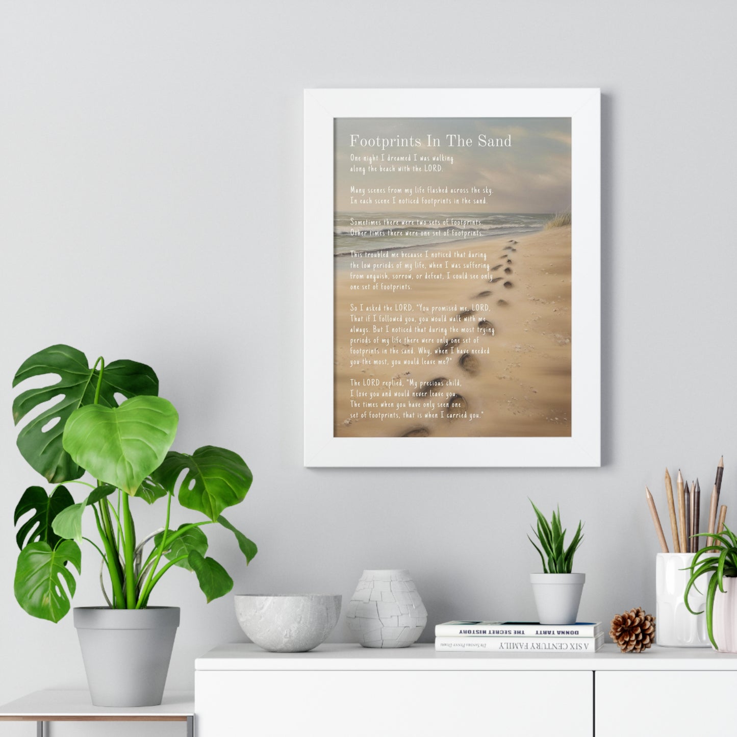 Framed Wall Art - Footprints In The Sand