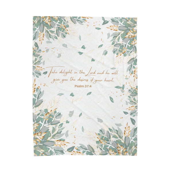 Bible Verse Blanket Take Delight In The Lord - Psalm 37:4 | Christian Blanket - Throw Blanket Hover