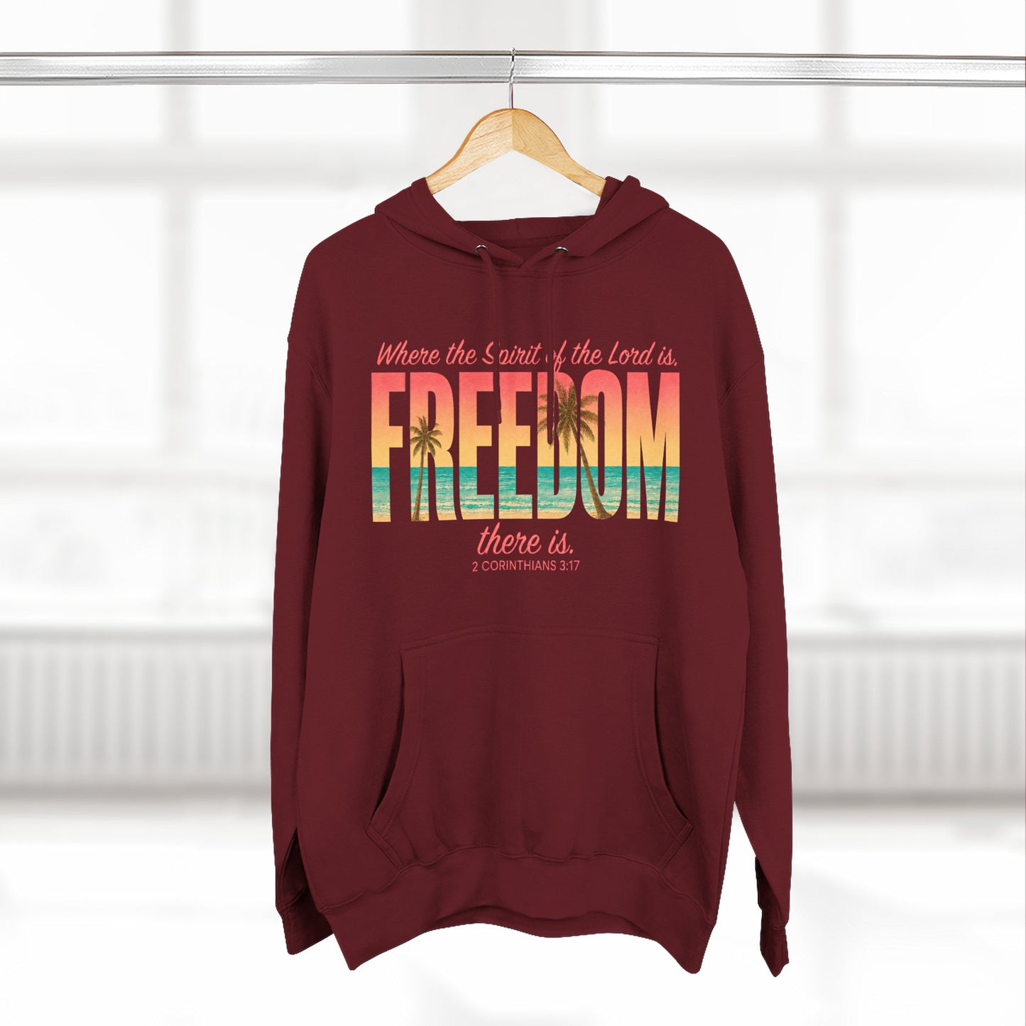 Freedom Hoodie — "The Spirit of the Lord" Faith Surf Beach Hoodie