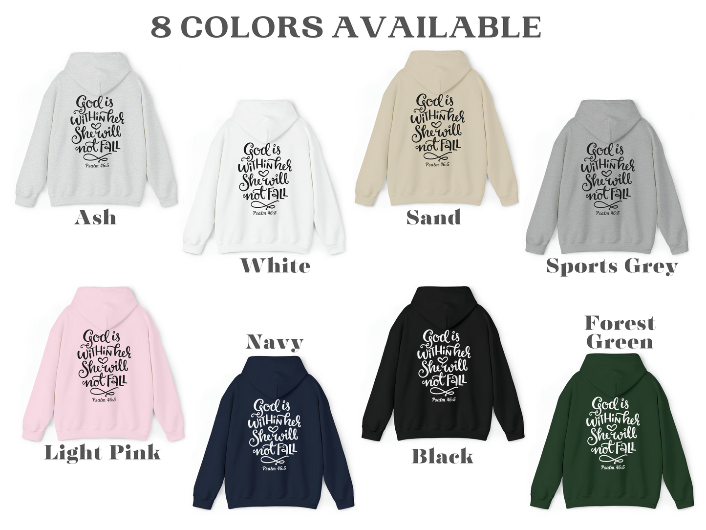 God Is Within Her - Psalm 46:5 | Christian Hoodie - Christian Hooded Sweatshirt