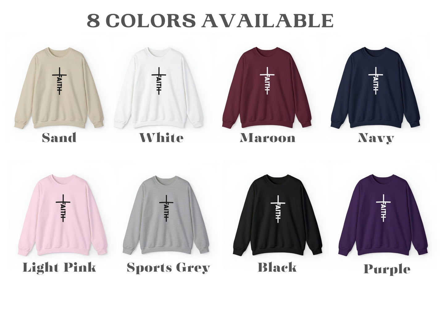 Faith Sweatshirt - Crewneck Sweatshirt | Faith Cross Sweater