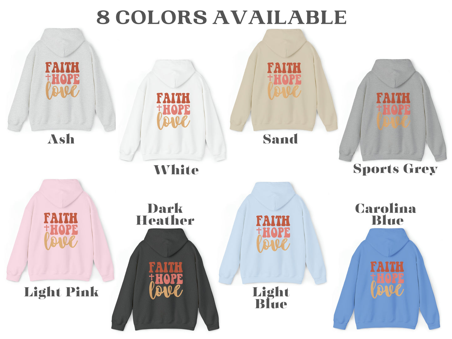 Faith Hope Love Hoodie - Christian Hooded Sweatshirt | 1 Corinthians 13:13