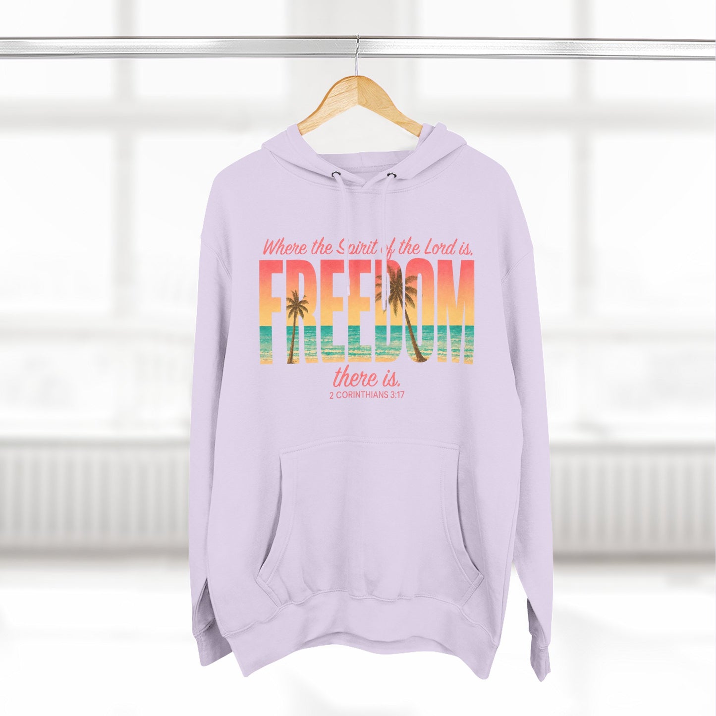 Freedom Hoodie — "The Spirit of the Lord" Faith Surf Beach Hoodie