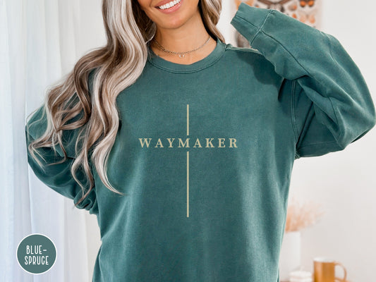 Waymaker Christian Sweatshirt | Comfort Colors Sweatshirt | Jesus Sweater