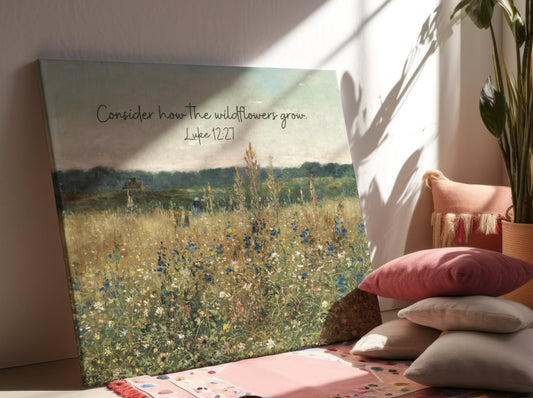 Canvas Gallery Wraps - Consider How The Wildflowers Grow Luke 12:27