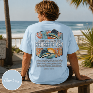 Fishers of Men T-Shirt - Christian Fishing Tee | Follow Me - Matthew 4:18-19