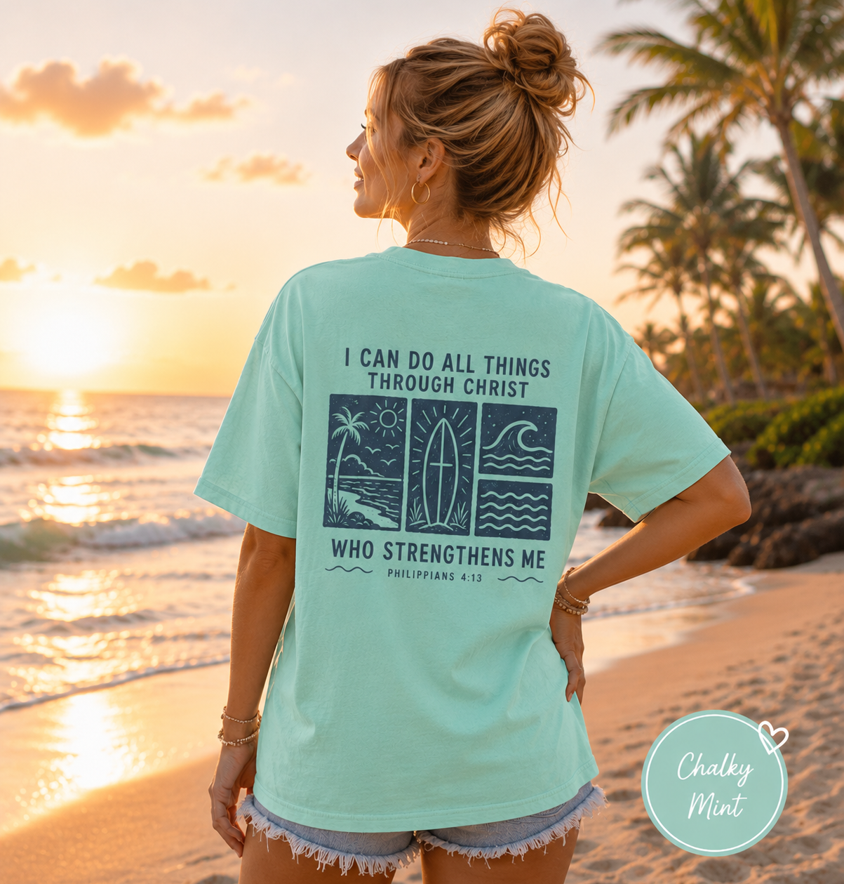 I Can Do All Things Through Christ Surf Tee – Philippians 4:13 Beach Shirt