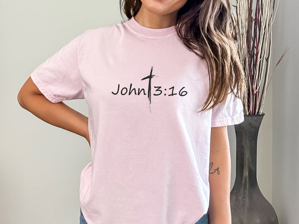 John 3:16 Shirt - Bible Verse Shirt| Premium T-Shirts - Printed on Comfort Colors Shirt Hover
