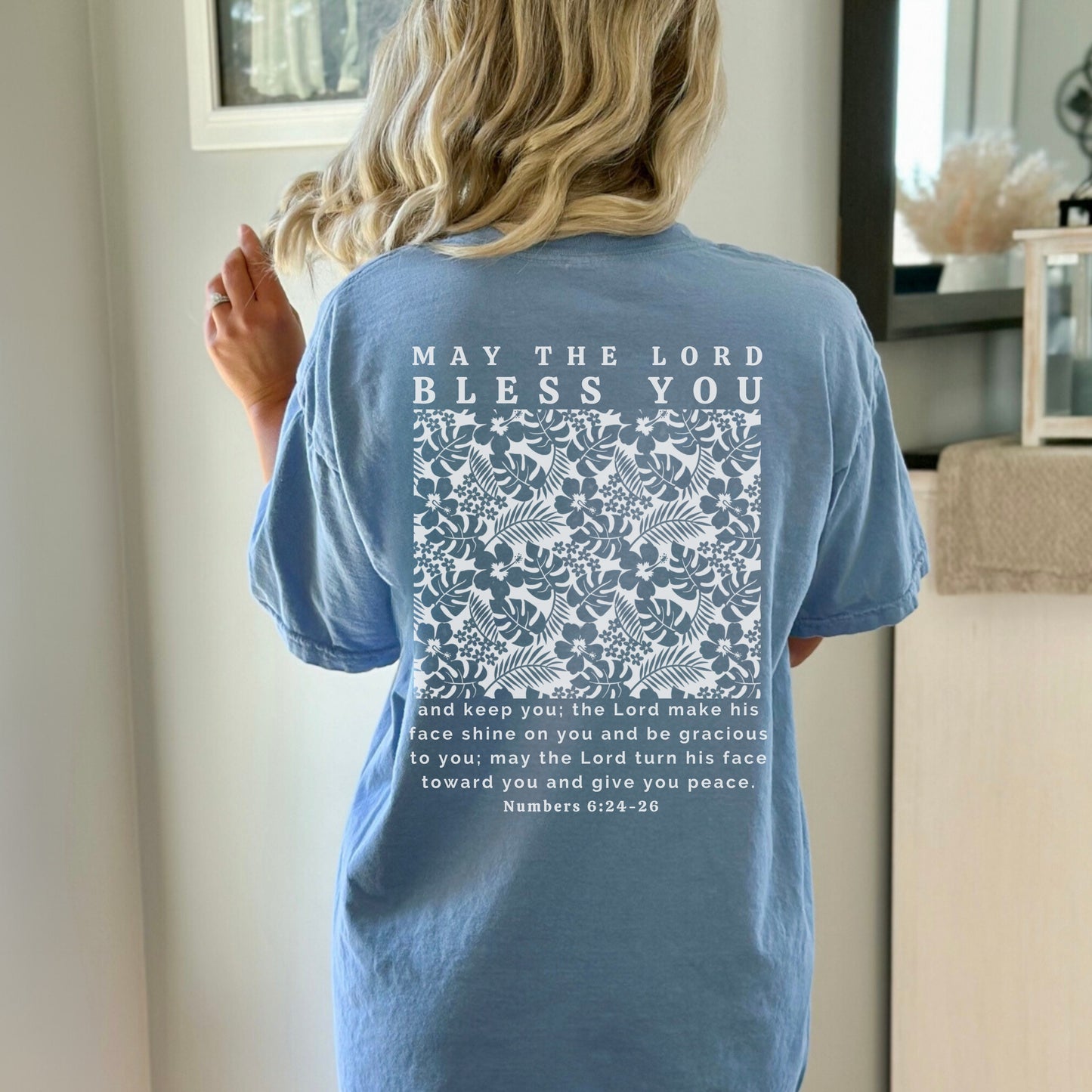 May The Lord Bless You Christian T-Shirt | Comfort Colors Shirts | Scripture Shirt, Numbers 6:24 Bible Verse Shirt