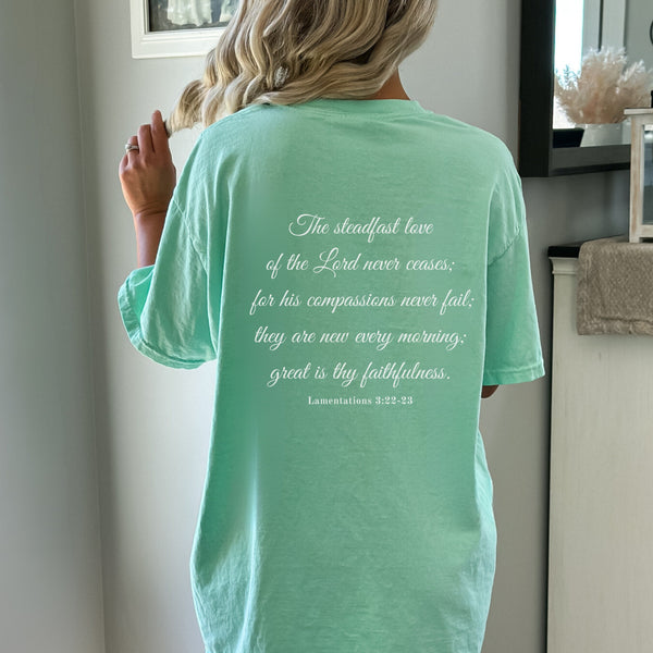 Great is thy Faithfulness Christian T-Shirt | Comfort Colors Shirts | Scripture Shirt Hover