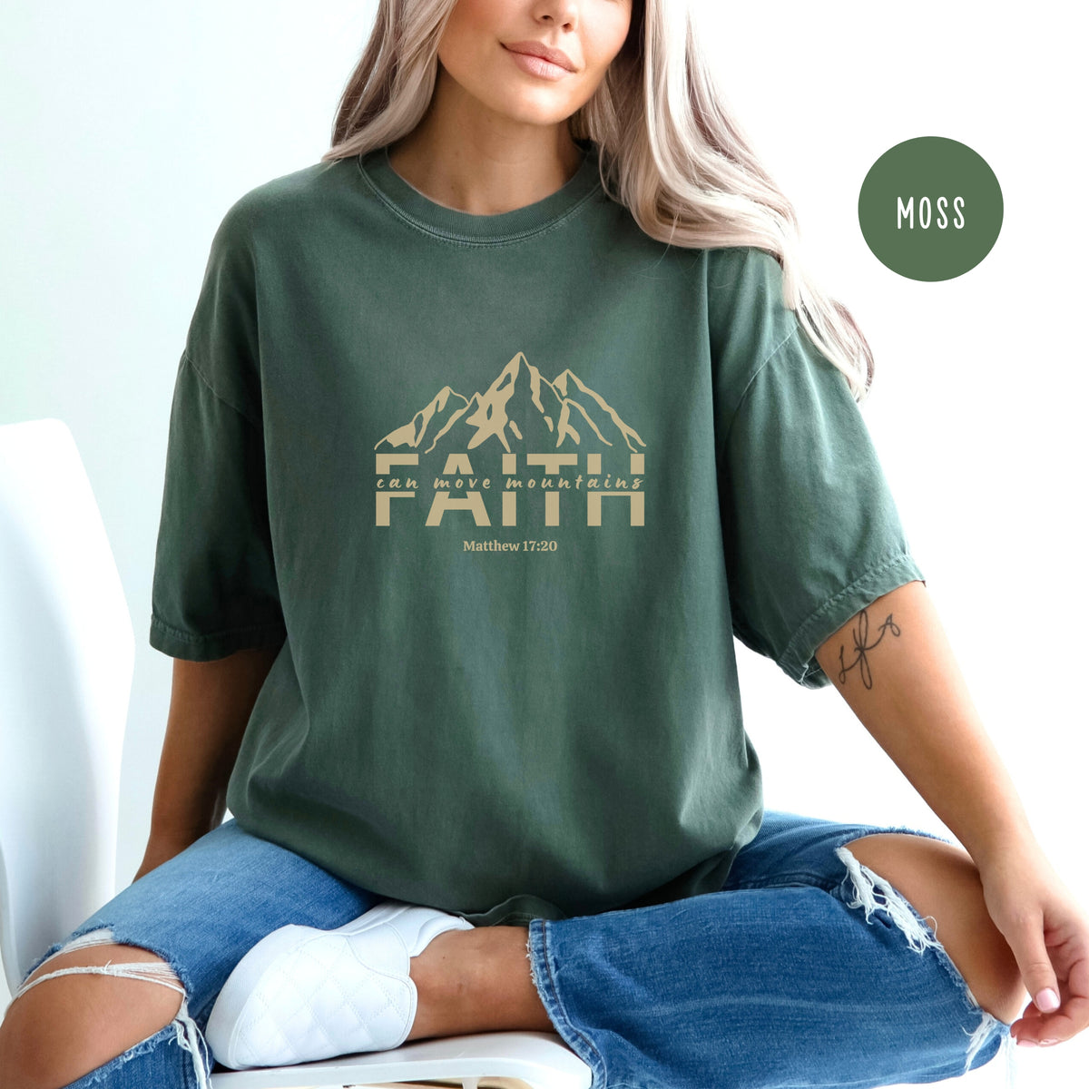 Faith Shirt - Faith Can Move Mountains | Matthew 17 Bible Verse Shirt, Christian T-shirt