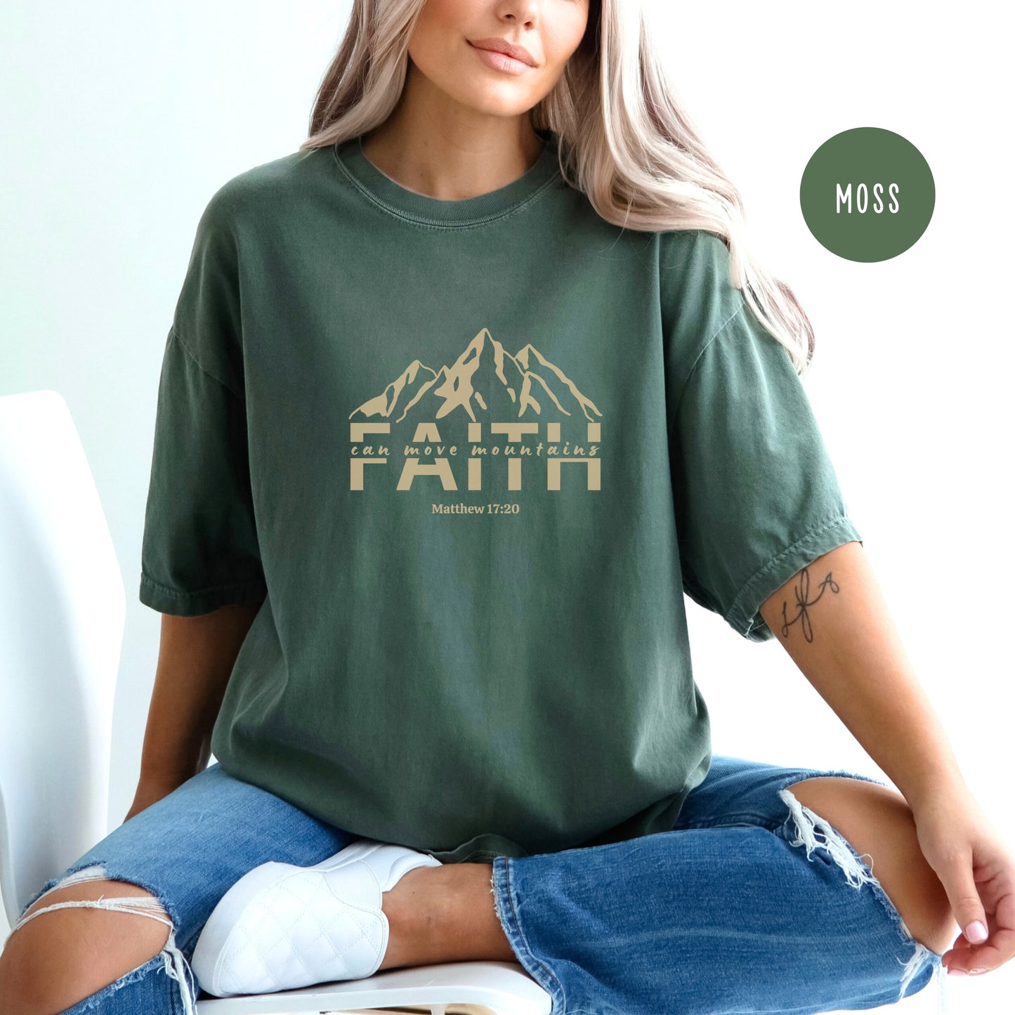 Faith Shirt - Faith Can Move Mountains | Matthew 17 Bible Verse Shirt, Christian T-shirt
