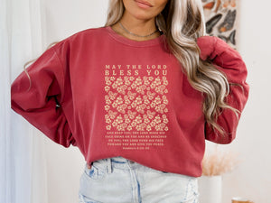The Blessing - May The Lord Bless You Christian Sweatshirt | Comfort Colors Dyed Sweatshirt