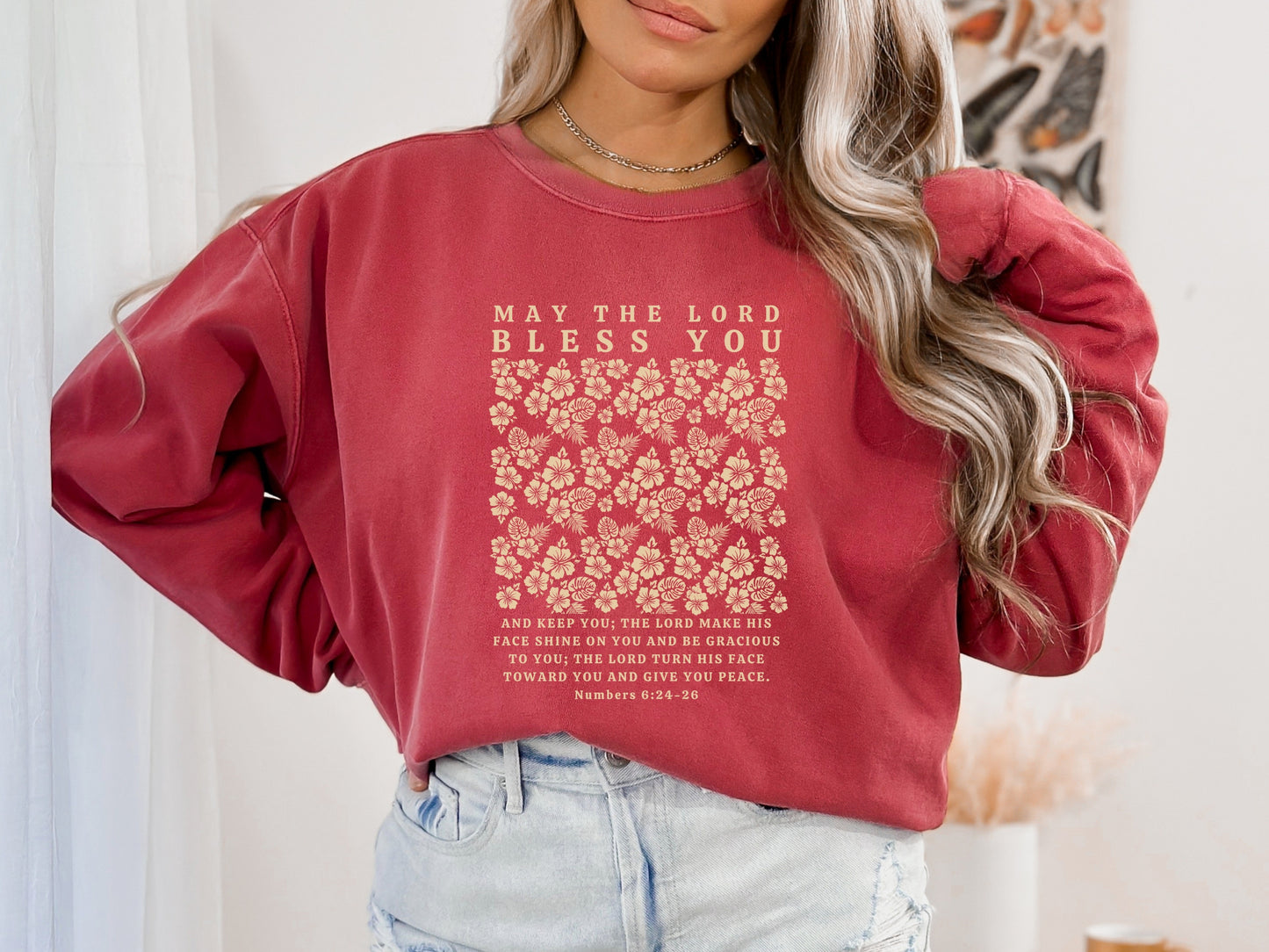 The Blessing - May The Lord Bless You Christian Sweatshirt | Comfort Colors Dyed Sweatshirt