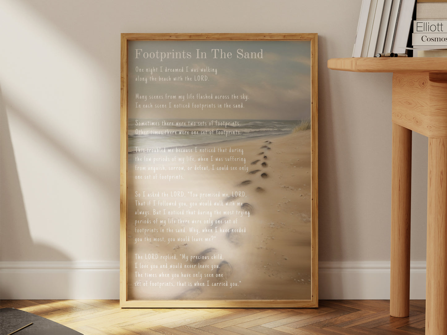 Footprints In The Sand Wall Print | Christian Wall Art Decor- Unframed PHYSICAL PRINT