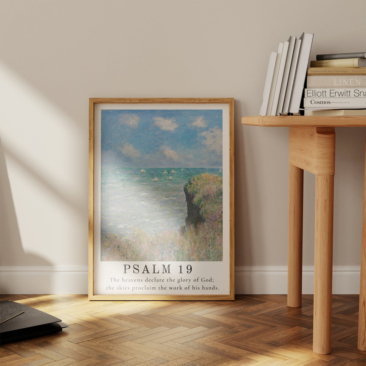 The Heavens Declare the Glory of God - Psalm 19 | Vintage Claude Monet Art with Psalm Scripture - Unframed Art Print