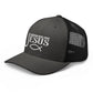 Hooked on Jesus Hat | Embroidered Trucker Style Cap, Fishing hat - Christian Cap with Embroidery