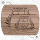 Wooden Cutting Board with Engraved Bible Verse 1 Corinthians 10:31 - Oval Chopping Board