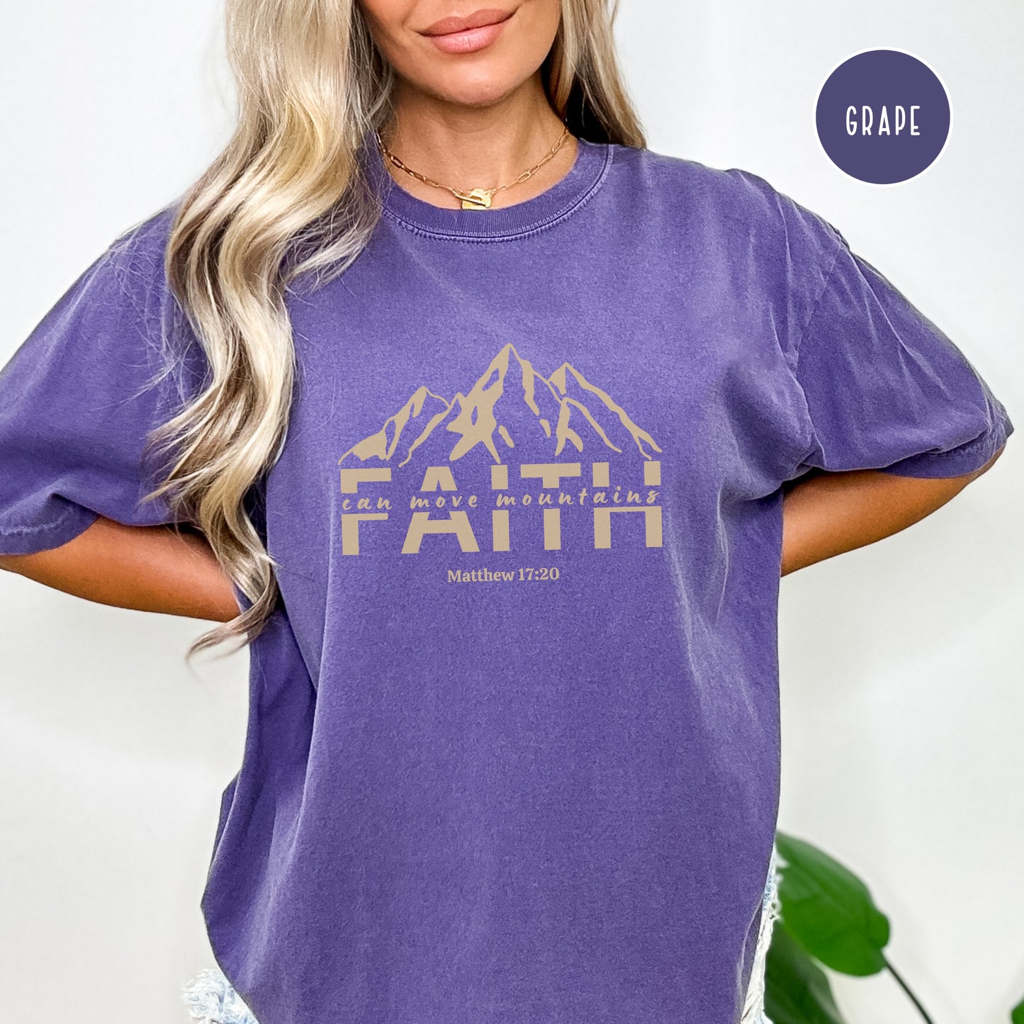 Faith Shirt - Faith Can Move Mountains | Matthew 17 Bible Verse Shirt, Christian T-shirt
