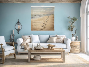 Hanging Canvas Tapestry - Footprints In The Sand Art On Canvas