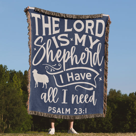 The Lord Is My Shepherd - Psalm 23 Blanket | Cotton Woven Blanket