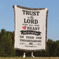 Woven Christian Blanket - Trust In The Lord With All Your Heart Proverbs 3 | Bible Verse Blanket