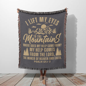 Psalm 121 Bible Verse Blanket - Christian Blanket | 100% Cotton Woven Blanket