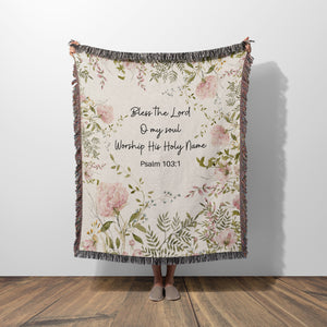 Woven Blanket - Bless The Lord O My Soul | Cotton Throw Blanket
