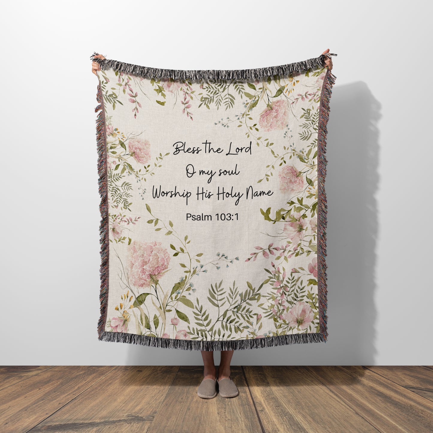 Woven Blanket - Bless The Lord O My Soul | Cotton Throw Blanket