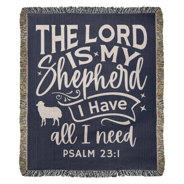 The Lord Is My Shepherd - Psalm 23 Blanket | Cotton Woven Blanket Hover