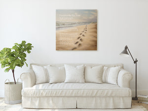 Footprints in the Sand Canvas Wall Art | Footprints Poem Canvas Gallery Wrap
