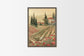 Vineyard in Tuscany Painting Print with Psalm Scripture | Red Poppy Flowers - Unframed Art Print