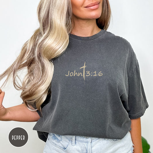 John 3:16 Shirt - For God So Loved The World T-Shirt  | Comfort Colors Shirt