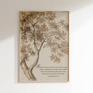 Blessed Is The One Who Trusts In The Lord - Jeremiah 17:7 Bible Verse Wall Art