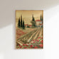 Vineyard in Tuscany Painting Print with Psalm Scripture | Red Poppy Flowers - Unframed Art Print