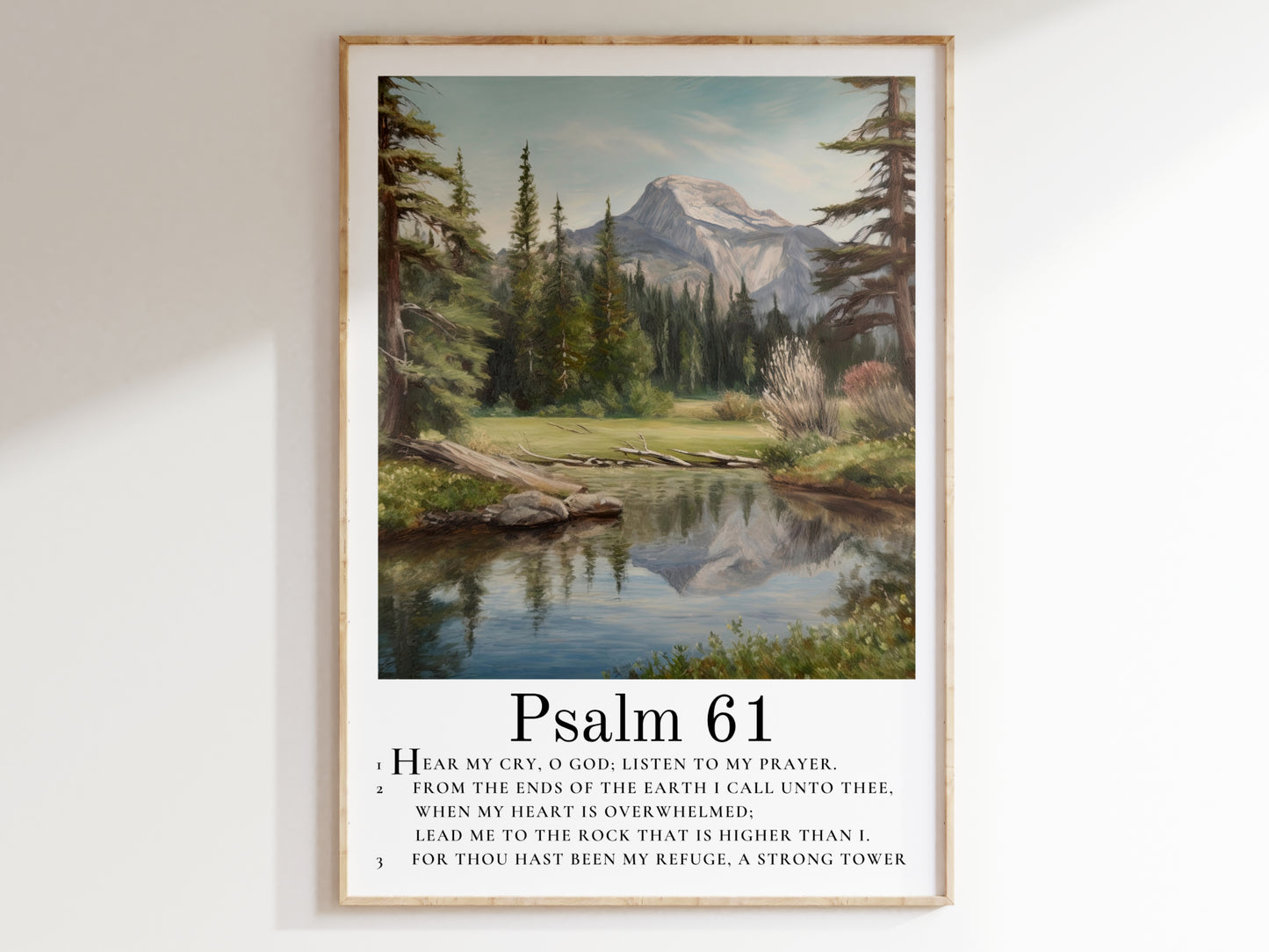 Lead Me to The Rock - Psalm 61 Scripture Wall Art - Unframed Print