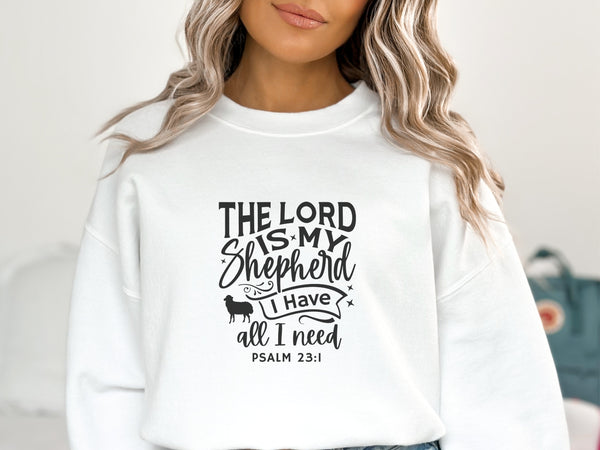 The Lord Is My Shepherd - Psalm 23 Bible Verse Sweater Hover