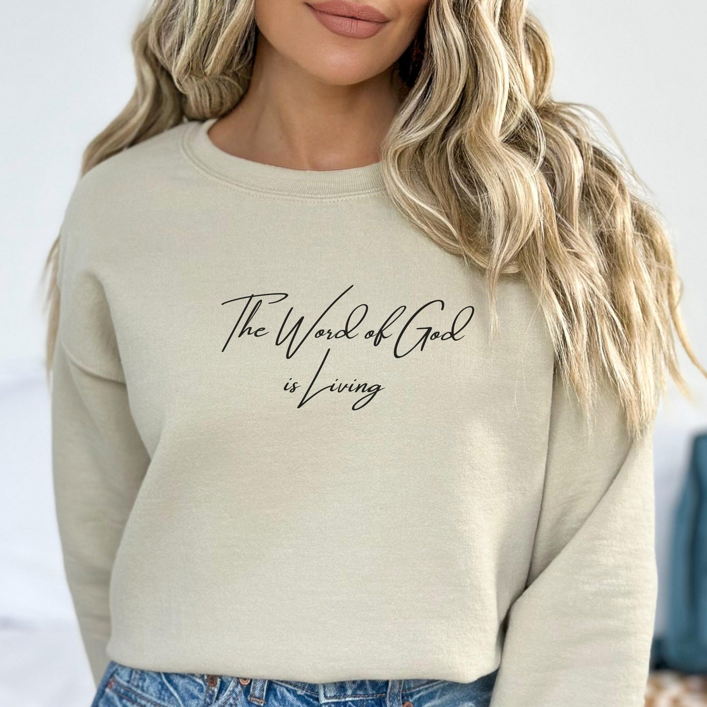 The Word of God is Living Sweatshirt - Hebrews 4:12 | Crewneck Sweatshirt - Bible Verse Sweatshirt