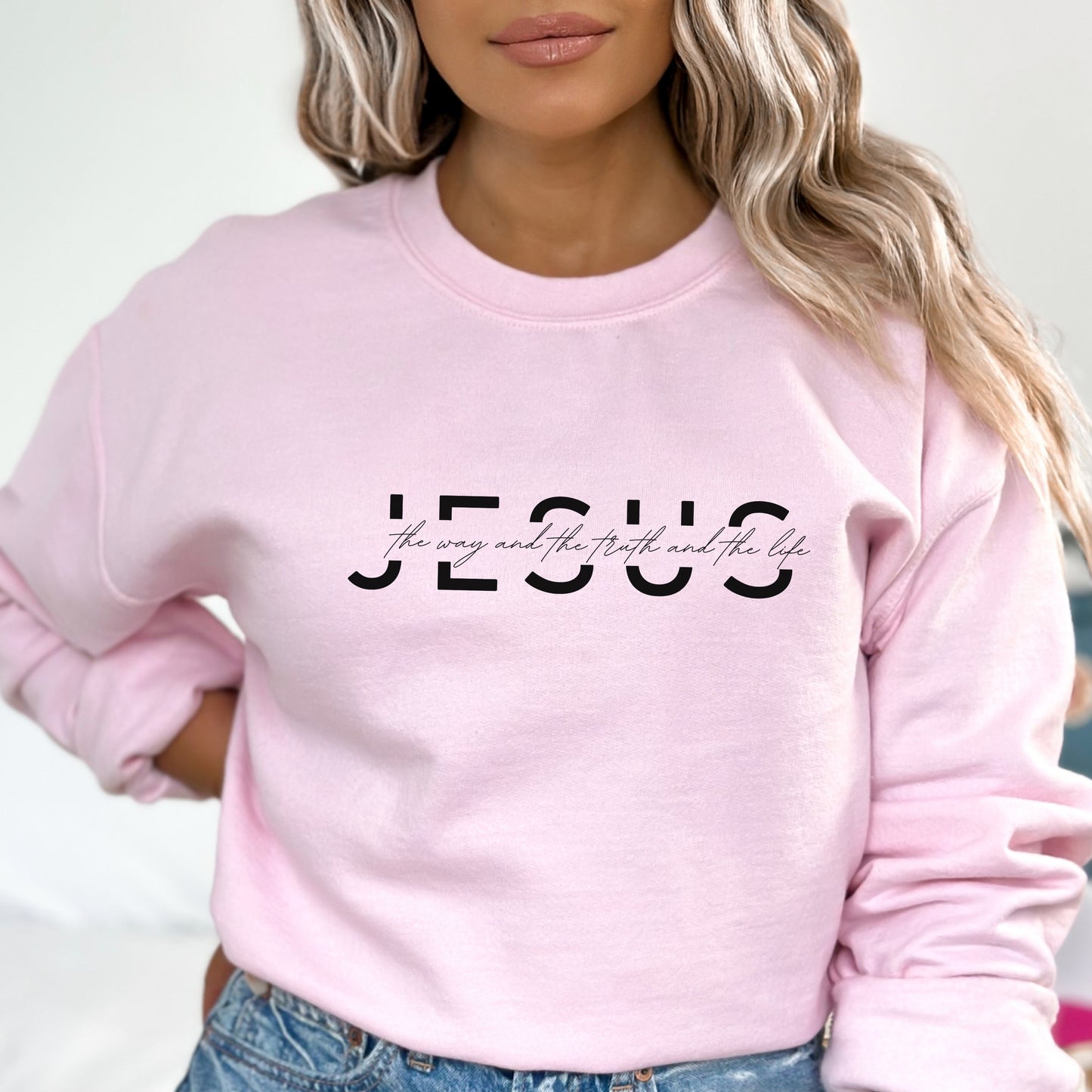 Jesus Sweatshirt - The Way, The Truth and The Life - Bible Verse Crewneck Sweatshirt