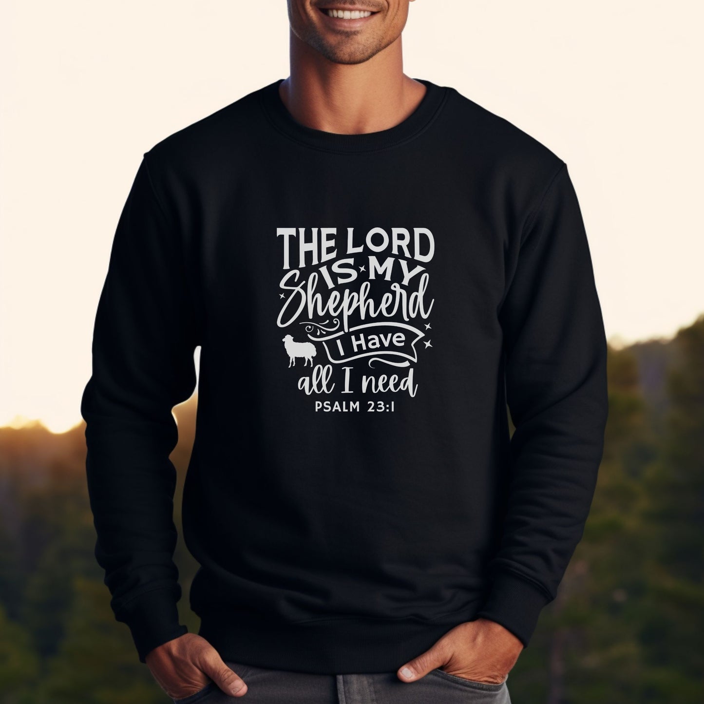 The Lord Is My Shepherd - Psalm 23 Bible Verse Sweater