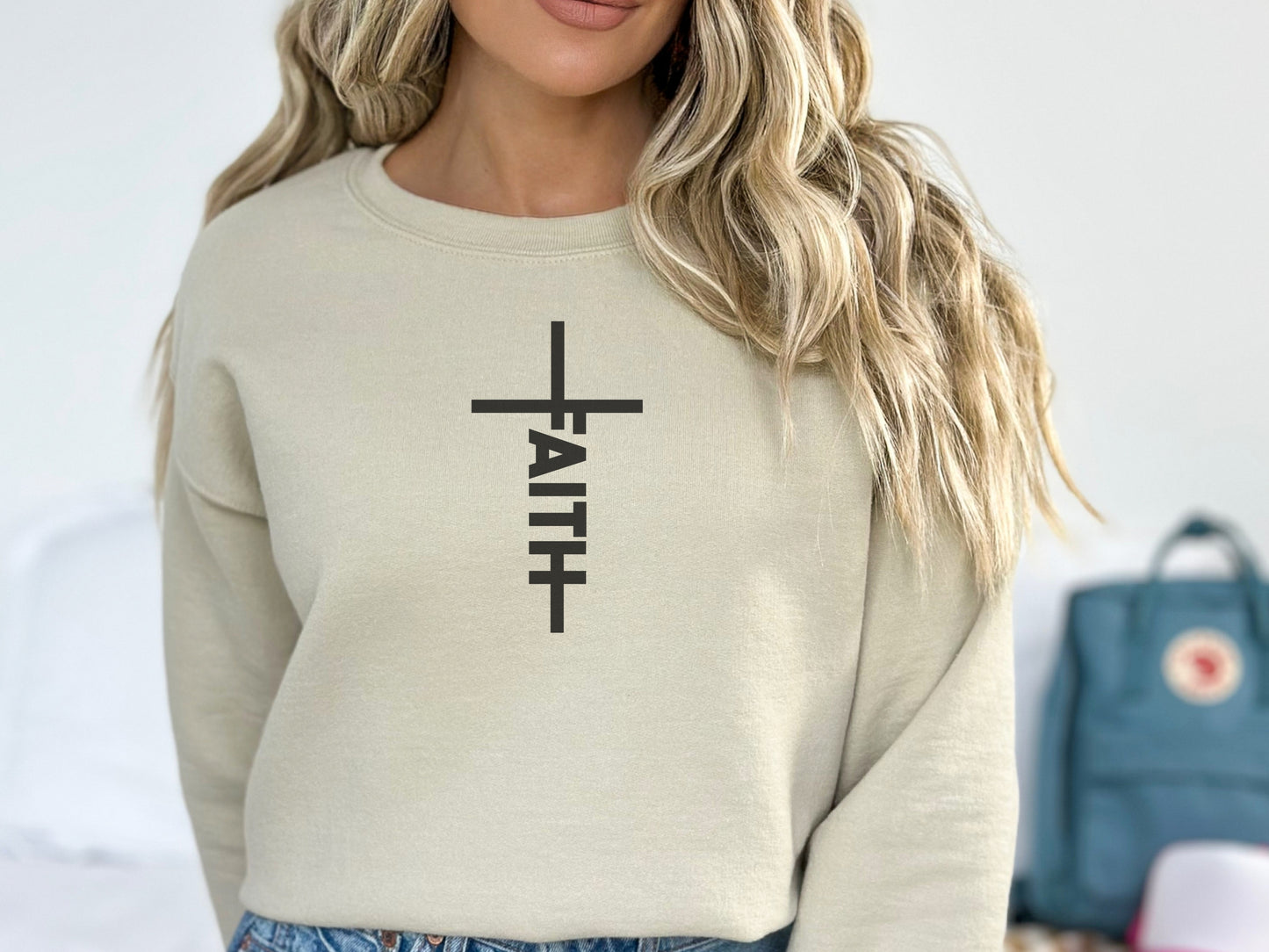 Faith Sweatshirt - Crewneck Sweatshirt | Faith Cross Sweater