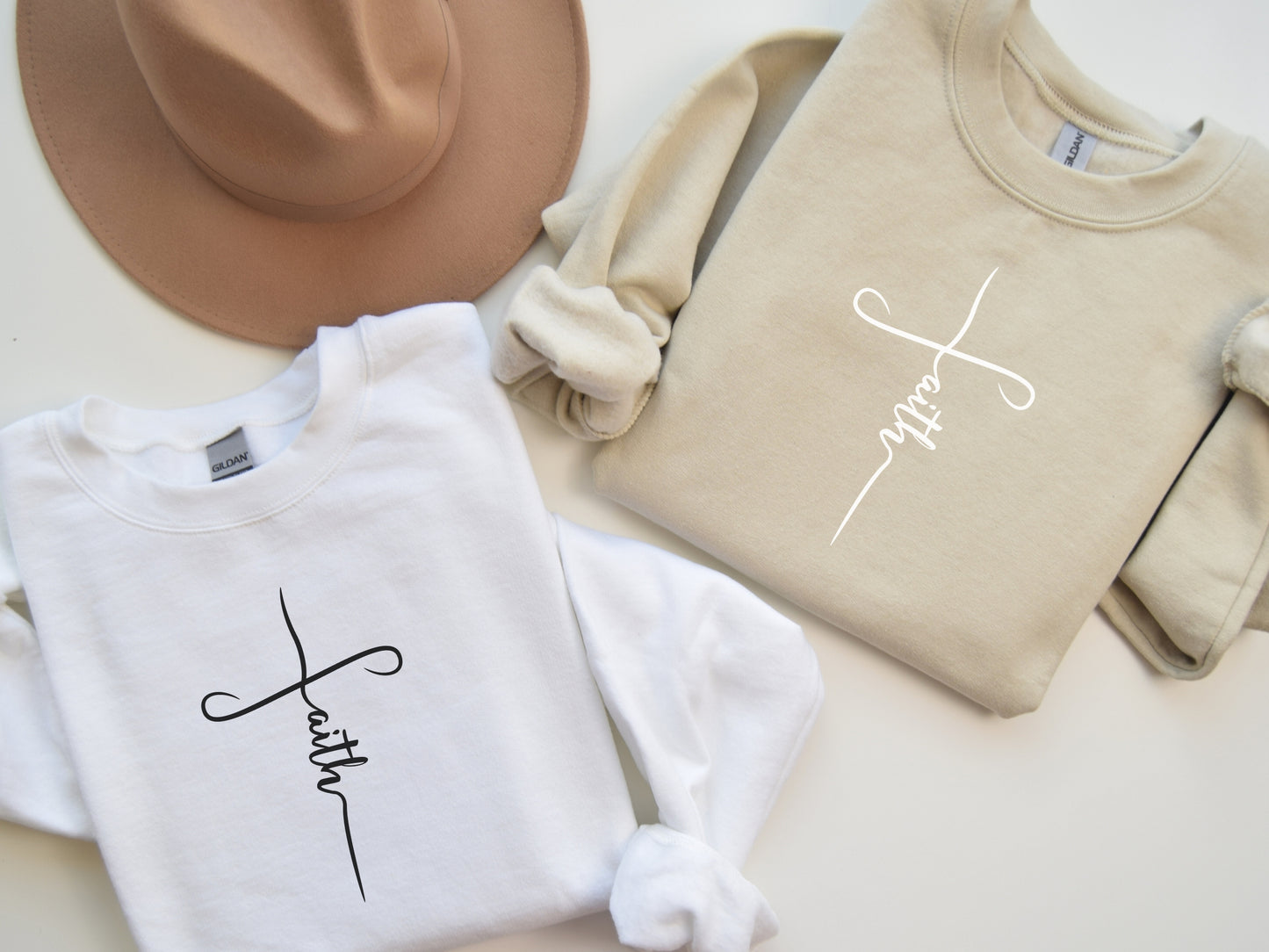 Christian Faith Sweatshirt - Crewneck Sweatshirt | Faith Cross Sweater
